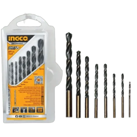 INGCO 8 Pcs HSS twist drill bits set