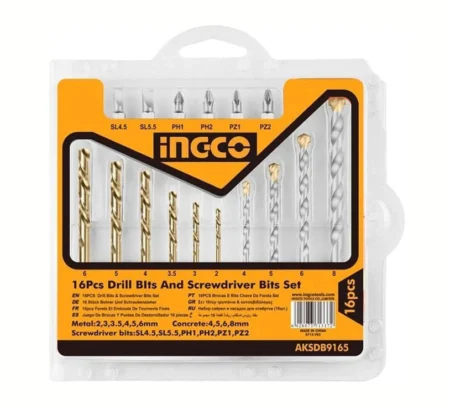 INGCO AKSDB1901 19 Pcs drill bits & screwdriver bits set