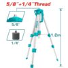 Total TLLT01152 Tripods for laser levels 5 8 inch & 1 4 inch Thread 1.2m Aluminum tripod