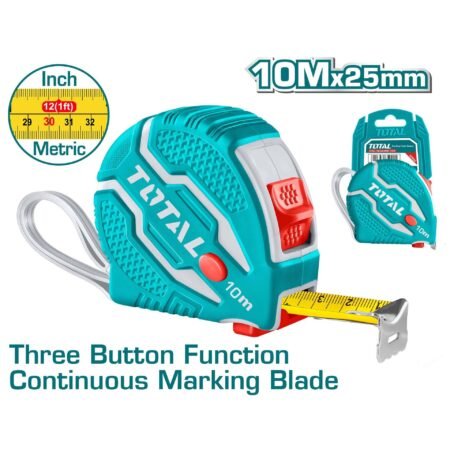 Total TMT126101 Steel measuring tape Length & width10mx25mm