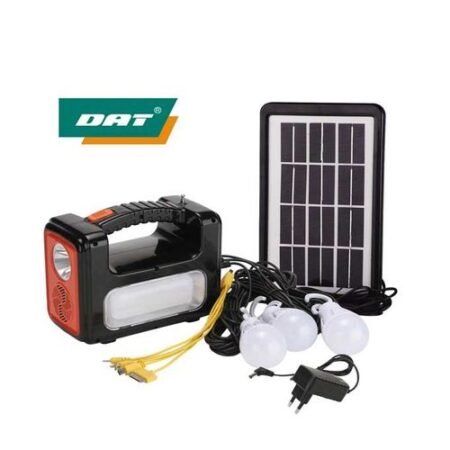 Dat At-9011 Solar Lighting Kit with FM Radio, 4 Led Bulbs, Torch, Charging Kit