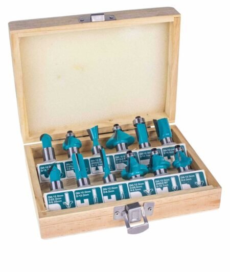Total TACSR1121 12pcs Router bits set - 8mm