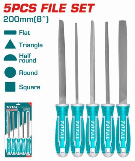 Total THT918516 5 Pcs steel file set 8 inch 200mm, T12 Steel