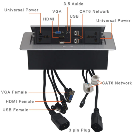 Alternative view of Table Top  Pop up Box- Power and Multimedia- VGA-HDMI-USB